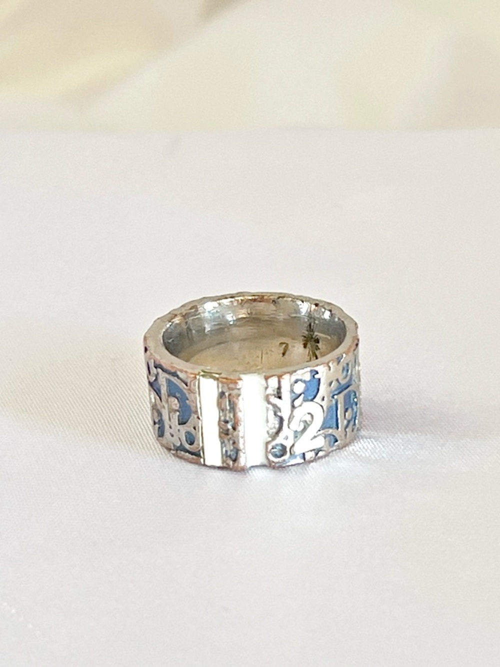 DIOR Trotter No 2 Ring Oblique Band Vintage Circa 2000s - Picture 4 of 9